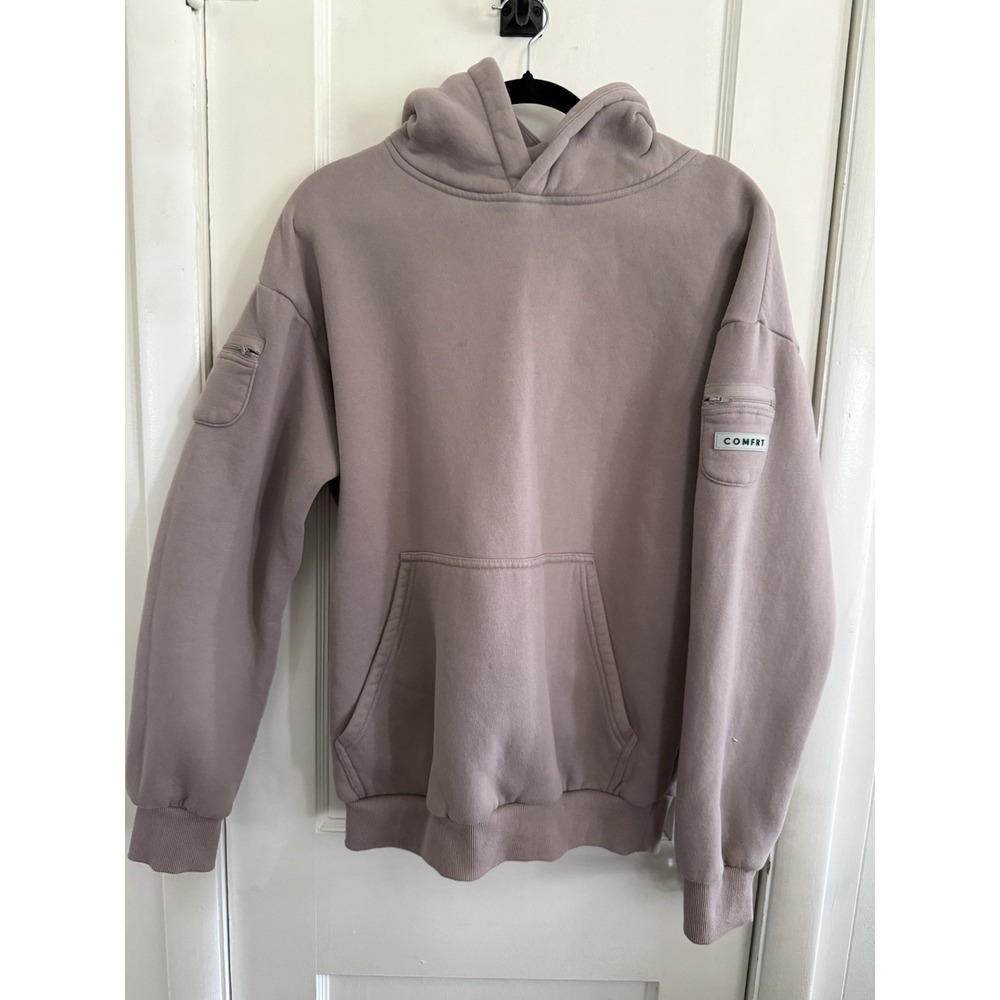 Comfrt Unisex Adults' Solid Travel Essentials Pullover Hoodie NC3 Bark Small - Picture 6 of 10